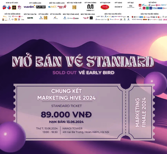 CHÍNH THỨC SOLD OUT VÉ EARLY BIRD - TIẾP TỤC MỞ BÁN HẠNG VÉ STANDARD📣
