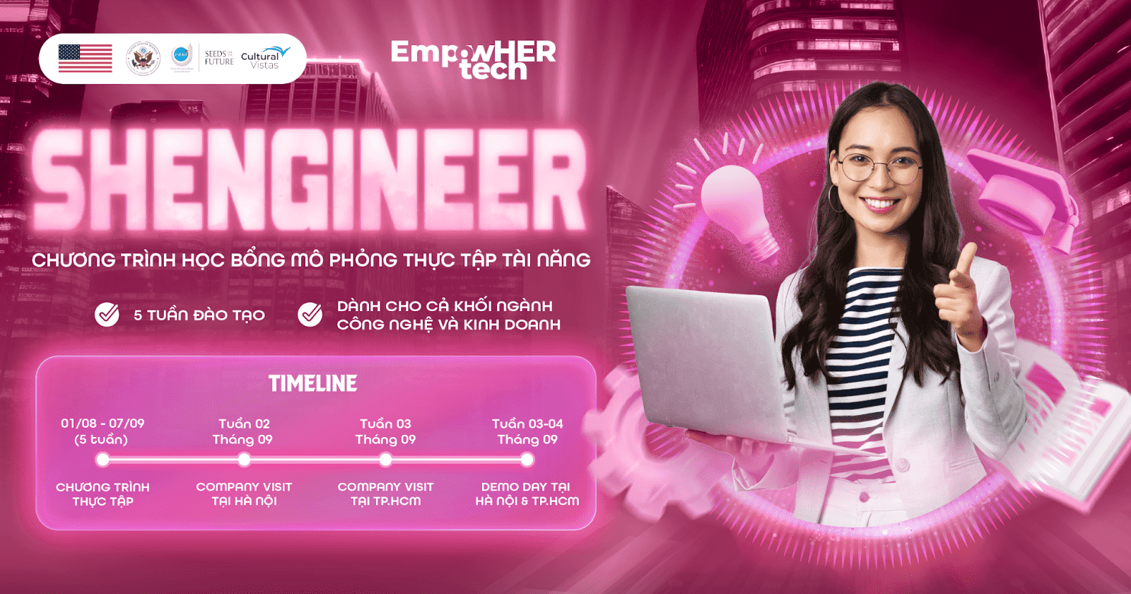 EmpowHER Tech chính thức mở đơn học bổng mô phỏng thực tập tài năng SHEngineer Program