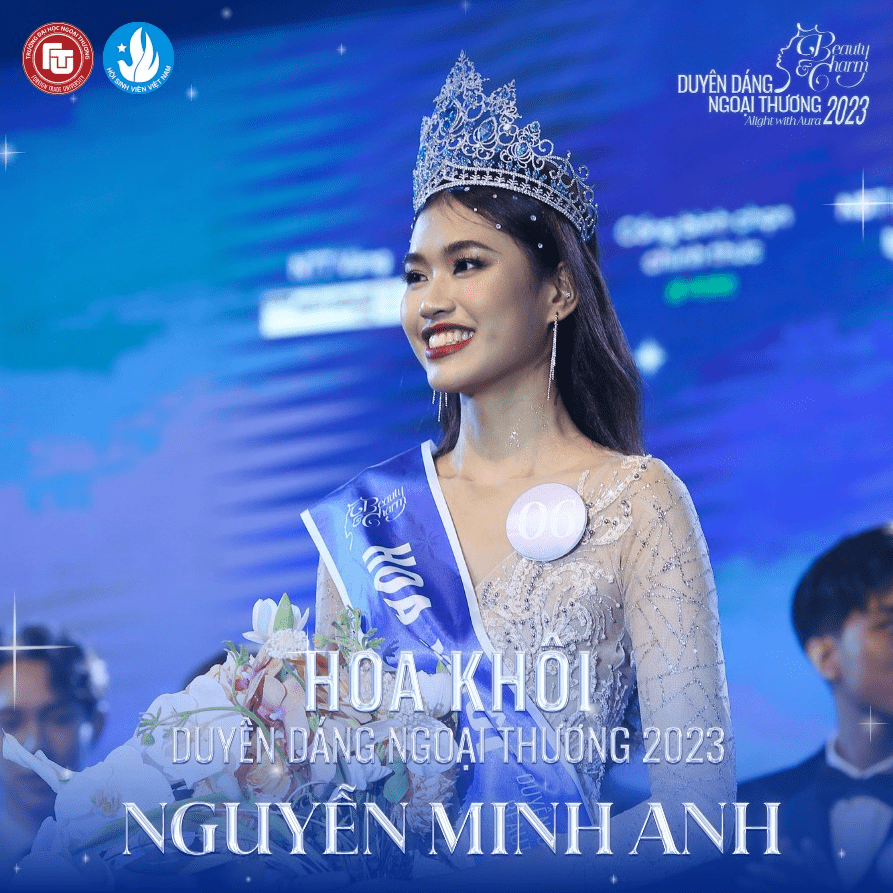 Hoa khôi duyên dáng Ngoại thương 2023 xướng tên Nguyễn Minh Anh