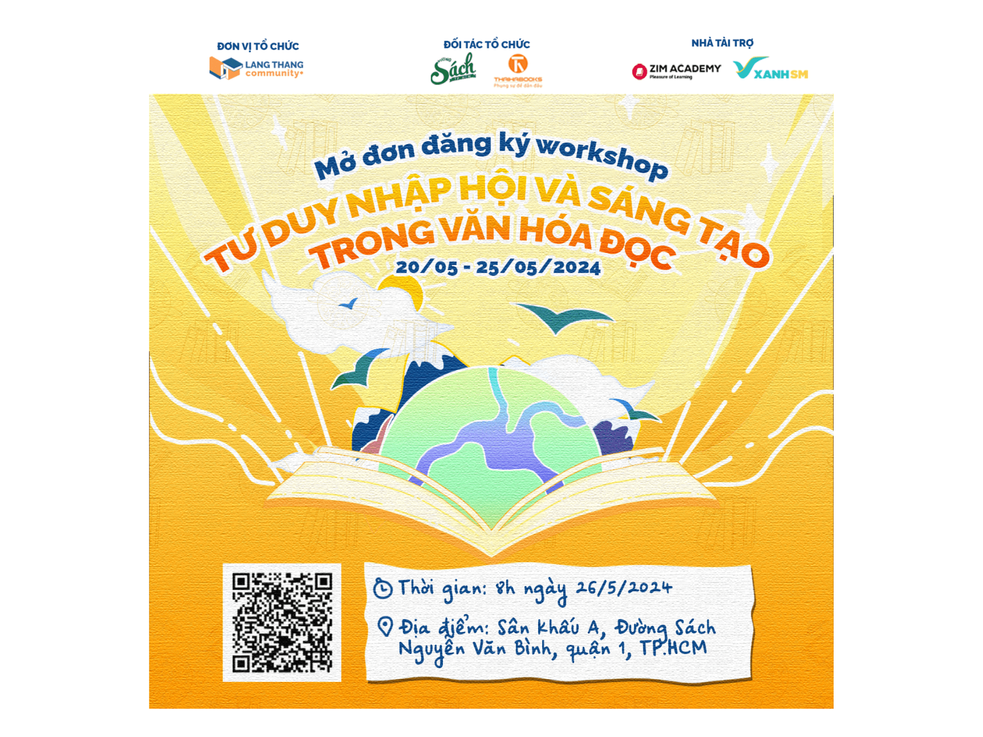 Workshop Offline - Tư Duy Nhập Hội & Sáng Tạo Trong Văn Hóa Đọc Từ Dự Án Lang Thang Community+
